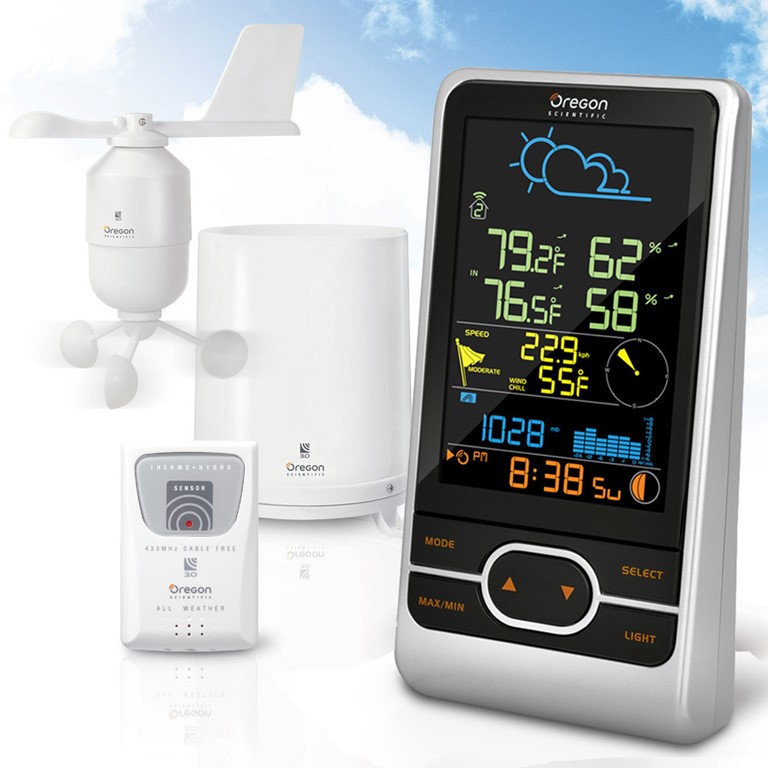 Indoor/outdoor weather station, color led display, Weather stations, Electronic gifts