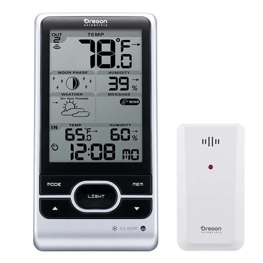  Oregon Scientific RAR601 Wireless Indoor/Outdoor Thermometer  and Self-Setting Clock : Patio, Lawn & Garden