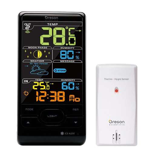 Oregon Scientific BAR688HGA Wireless Weather Station with  Temperature/Humidity Display and Self-Setting Atomic Clock 
